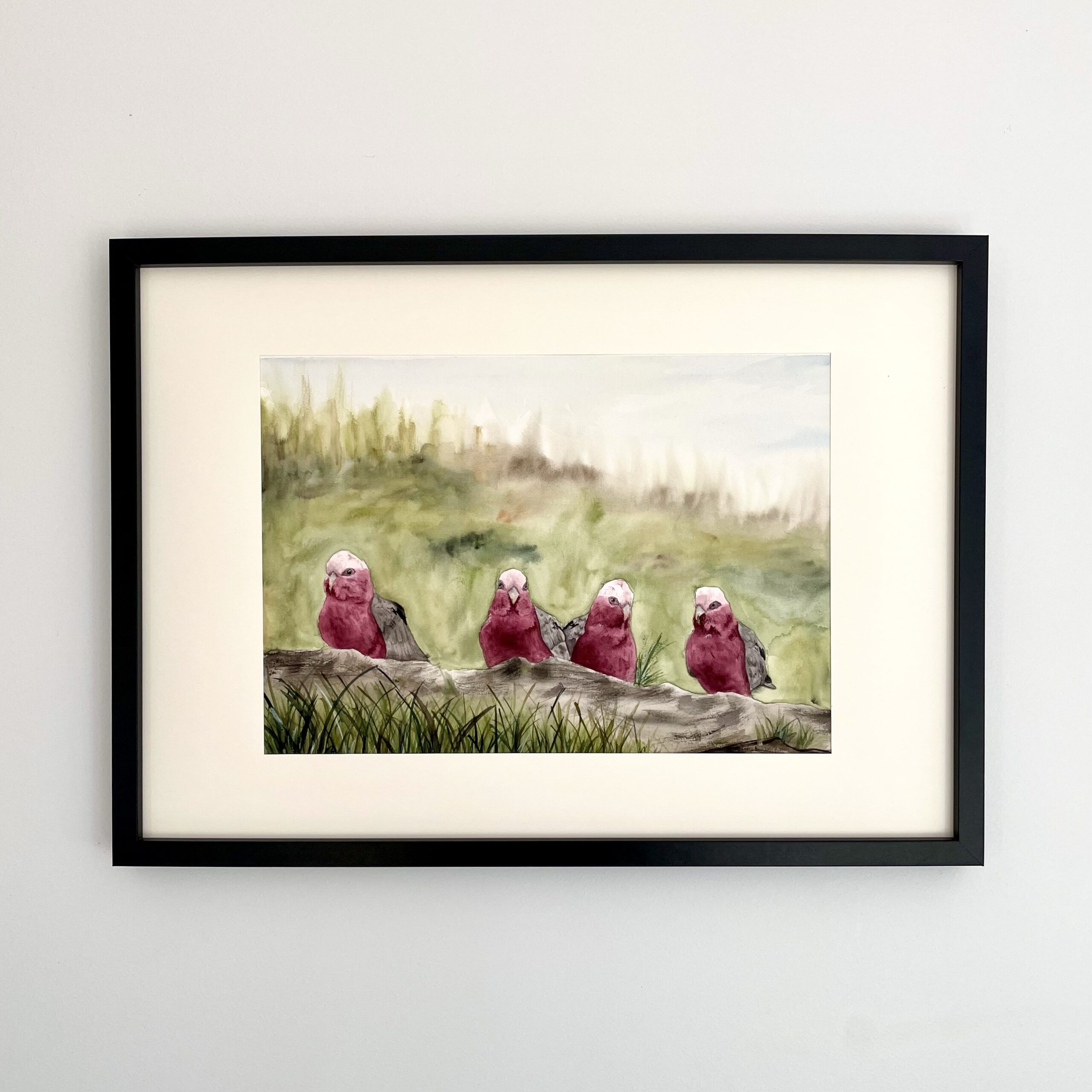 Feeding Galahs | Original Painting A3 - Image 2