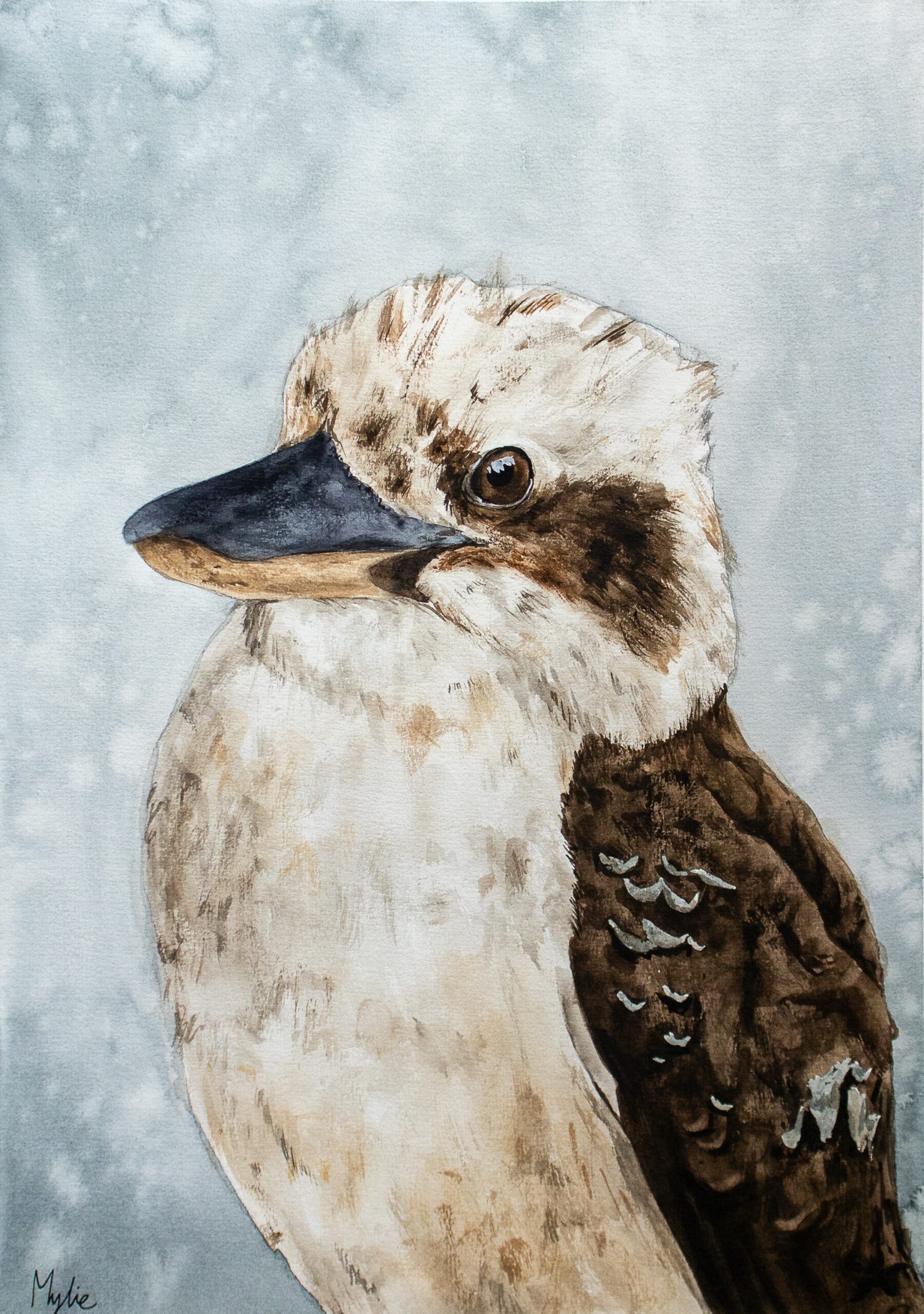 “Female Kookaburra” - Aussie Bird Profiles no. 6 | Original Painting A3