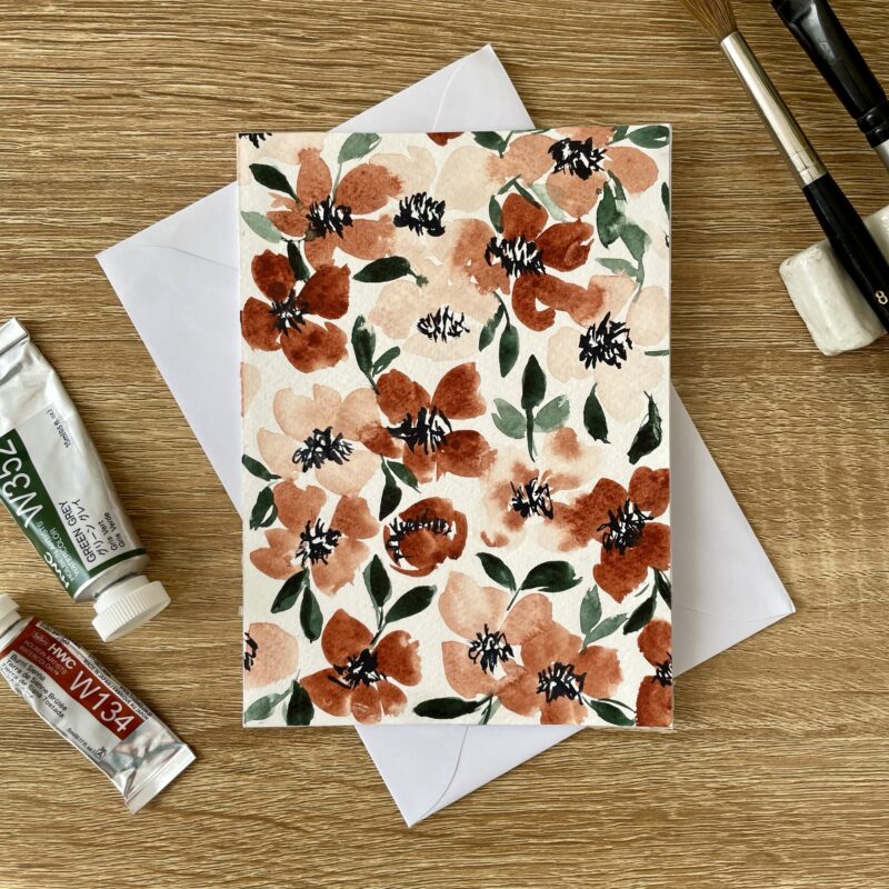 Rustic Blossoms Greeting Card | HAND PAINTED