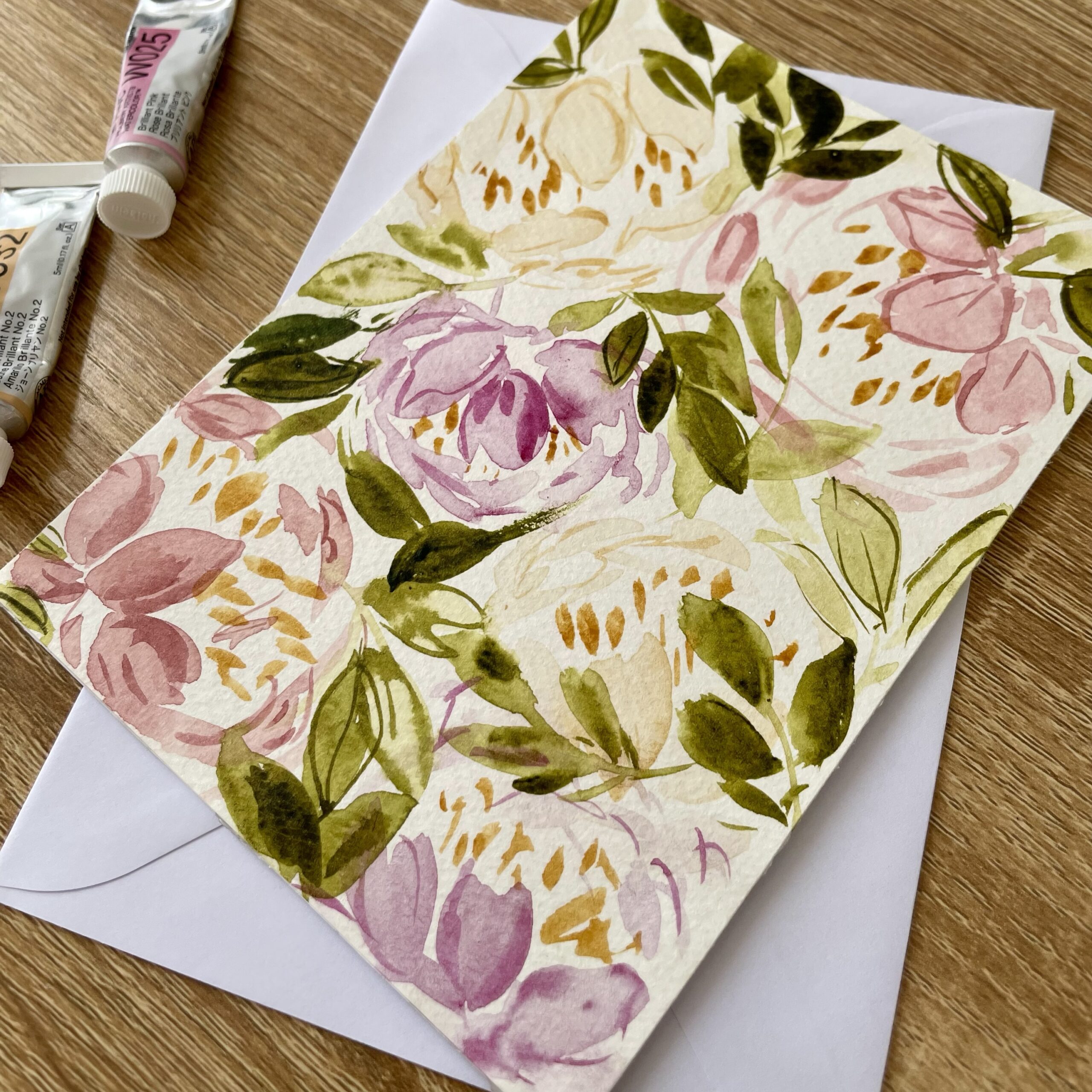 Loose Peony Greeting Card | HAND PAINTED - Image 2