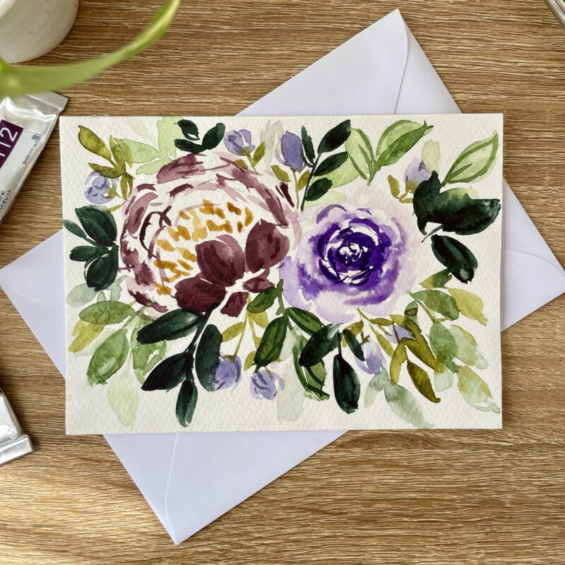 Enchanted Blooms Greeting Card | HAND PAINTED