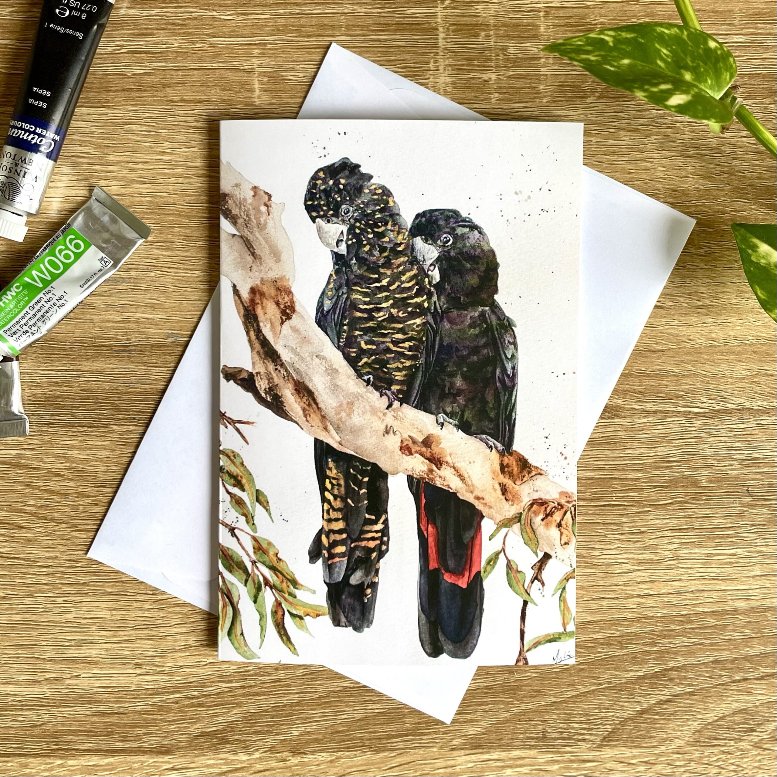 “A Perfect Red-Tailed Match” Greeting Card