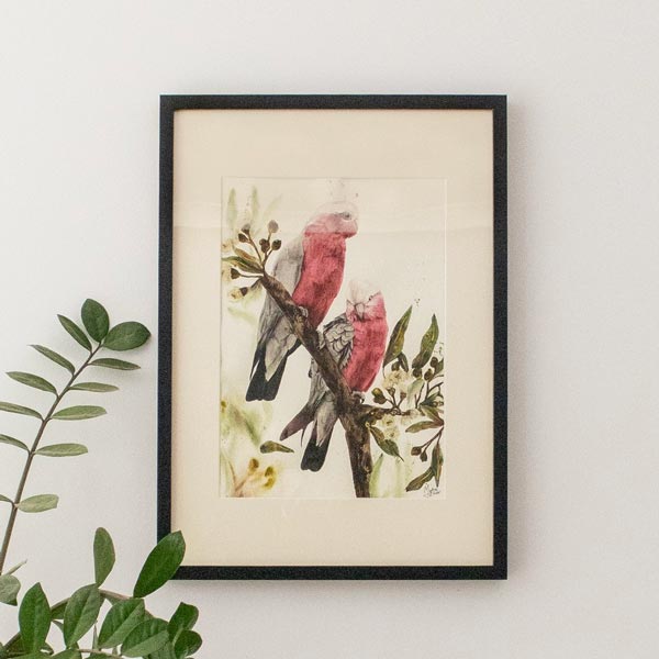 "Pink Feathered Forage" ORIGINAL Artwork
